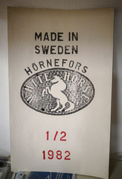 White Horse papper Hörnefors Sulfitfabrik